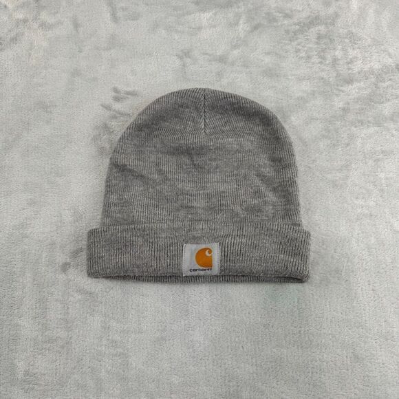 Carhartt Beanie Adult Grey A18 Gray Acrylic Watch Cap Hat Winter Outdoors - Picture 1 of 8
